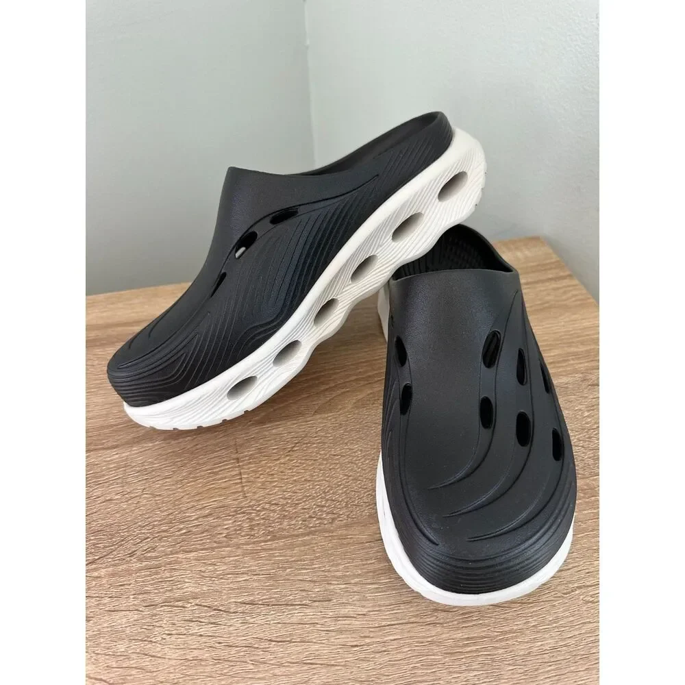 Hunter Women's Geena Waterproof Clogs Black & White Slip-On Garden Shoes Size 8 - Picture 7 of 10